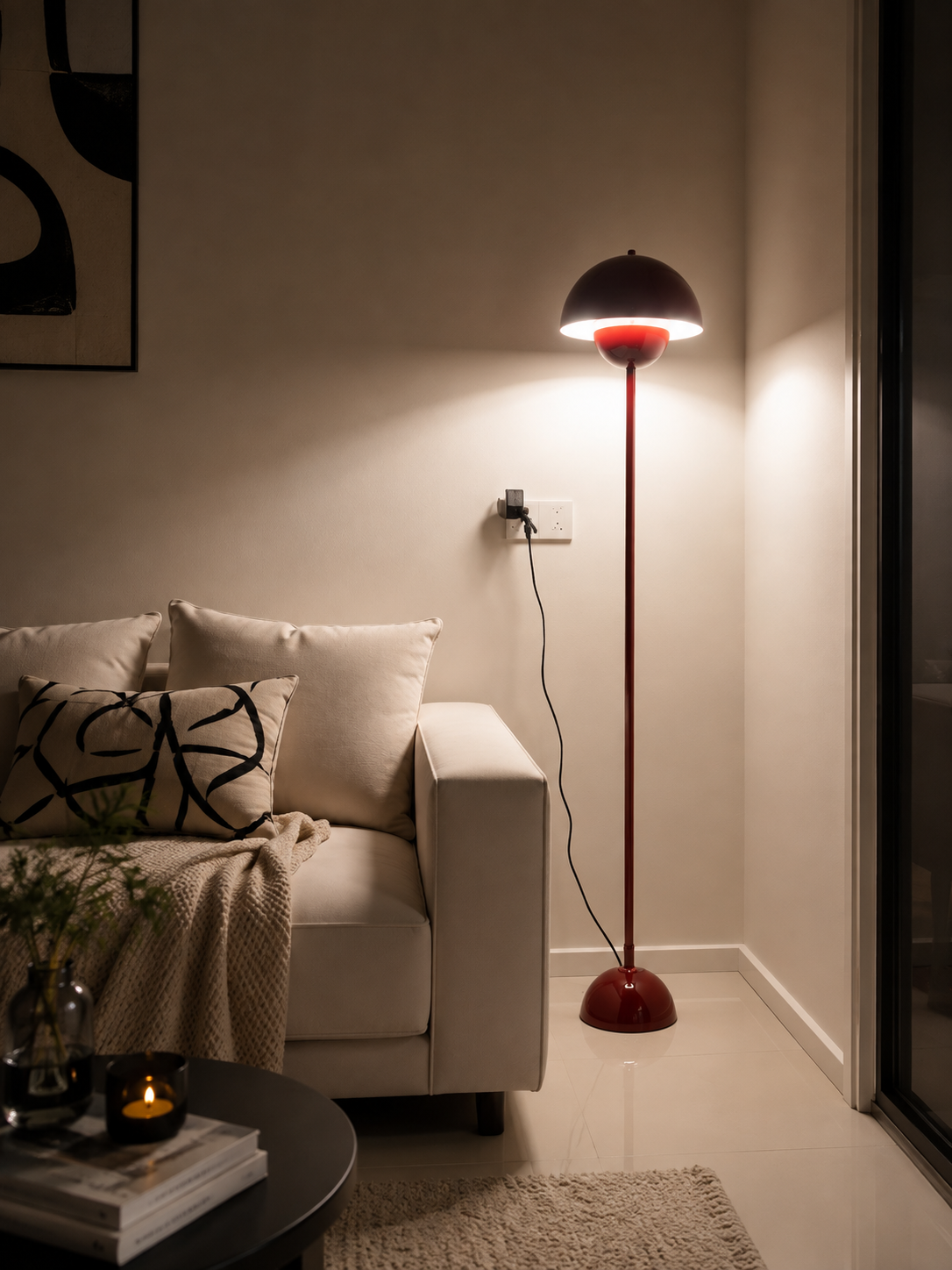 Modern Dome Floor Lamp Minimalist Mushroom Standing Light