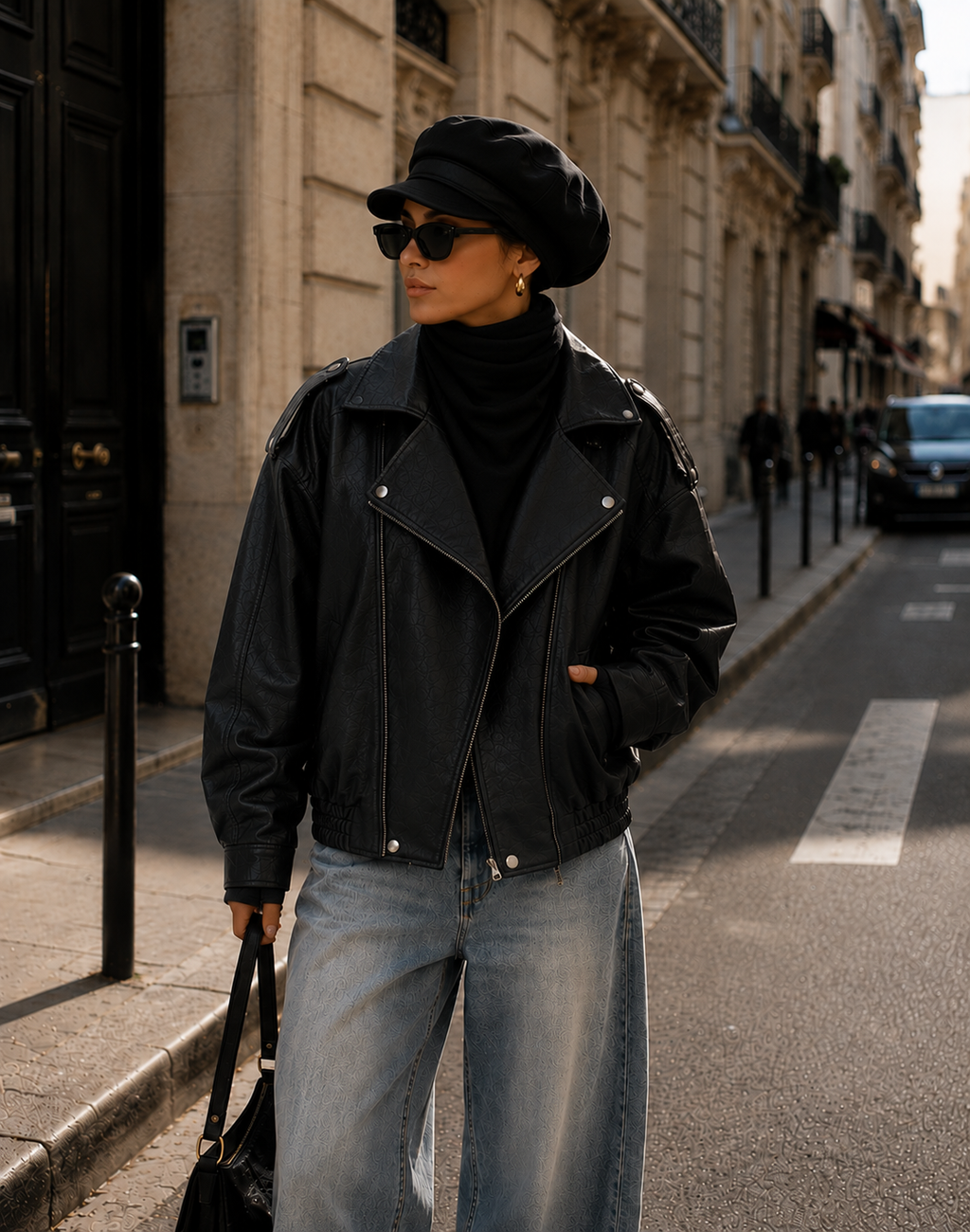 Oversized Faux Leather Jacket