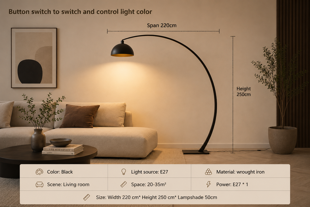Modern Arc Floor Lamp – Minimalist Statement Lighting