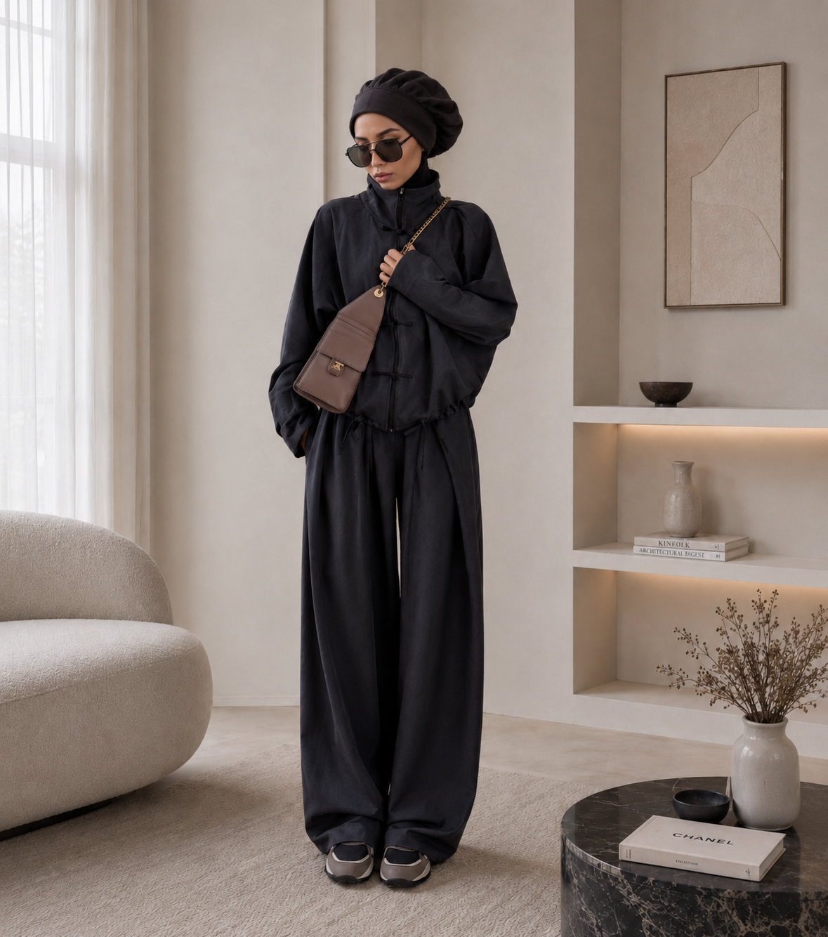 High Neck Two-Piece Set
