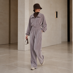 Brown Zip-Up Jumpsuit