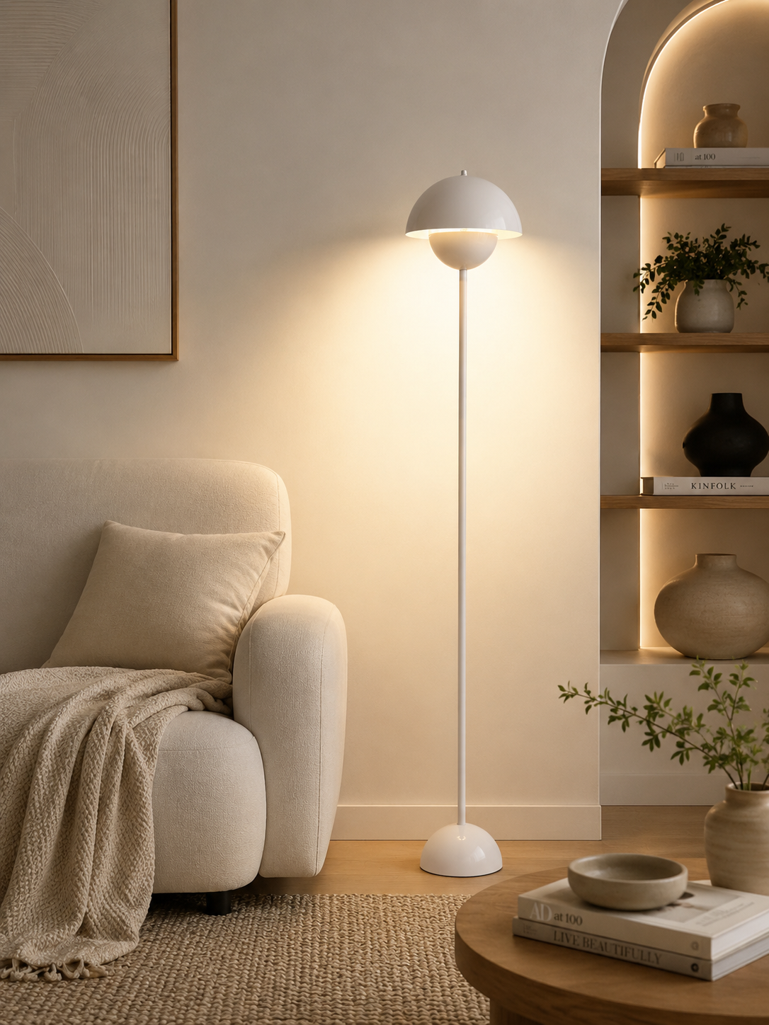 Modern Dome Floor Lamp Minimalist Mushroom Standing Light