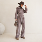 Brown Zip-Up Jumpsuit