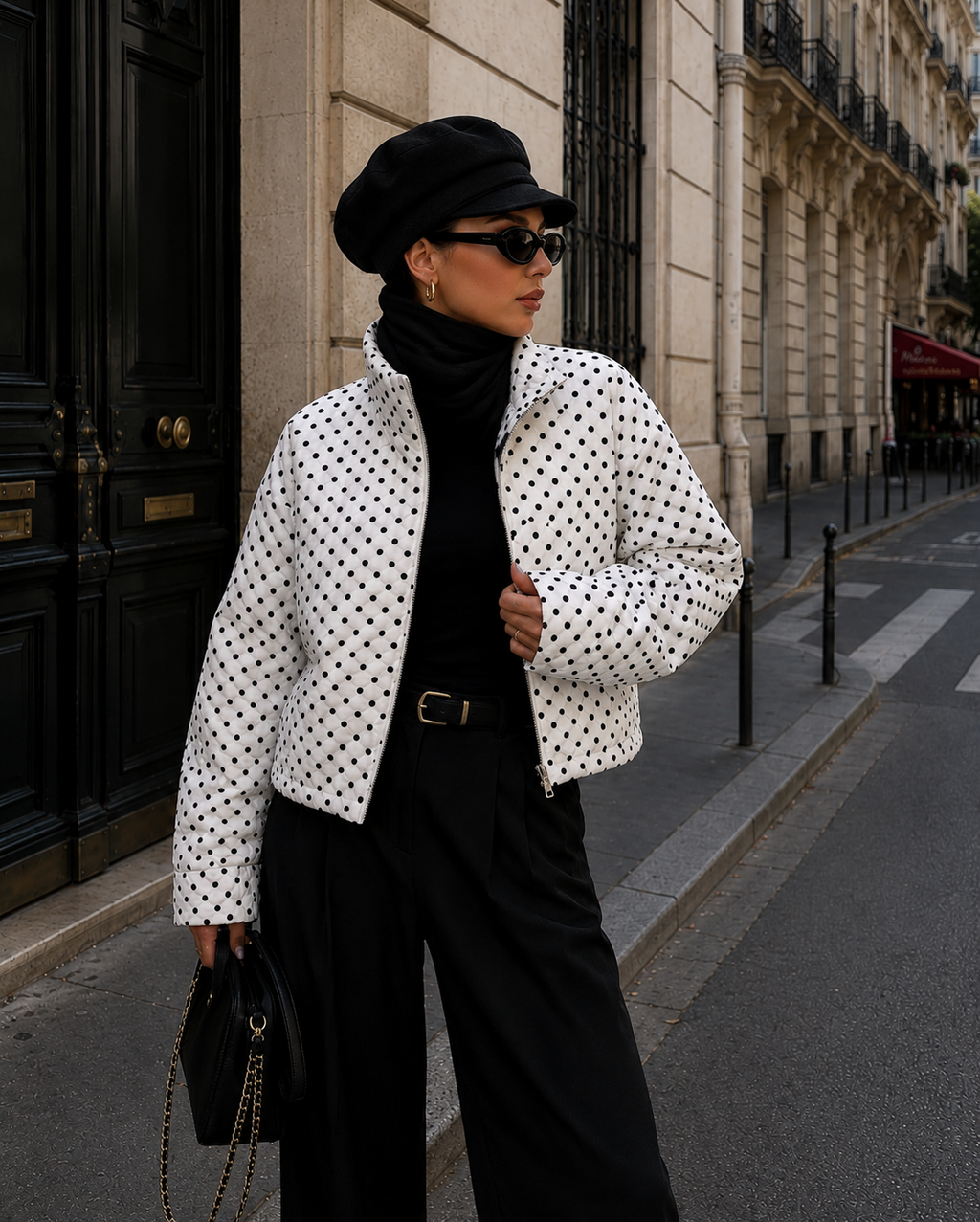 Polka Dot Cropped Jacket