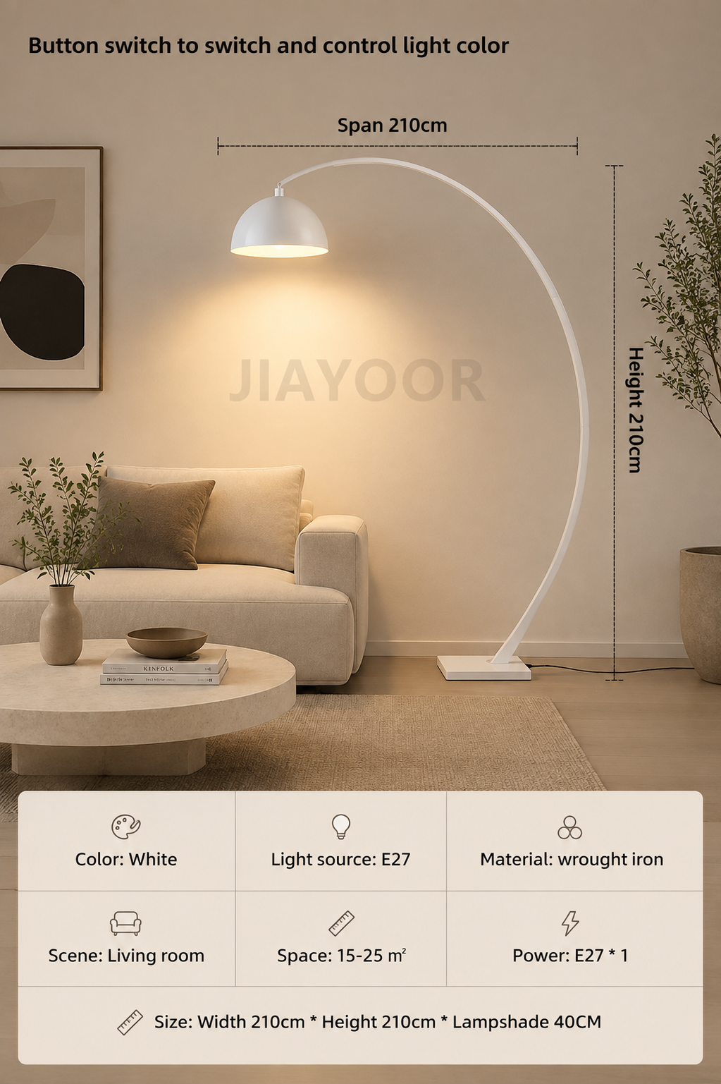 Modern Arc Floor Lamp – Minimalist Statement Lighting