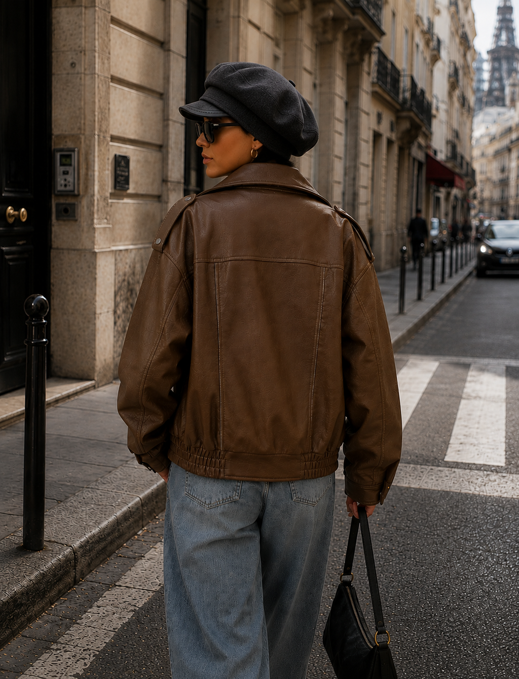 Oversized Faux Leather Jacket