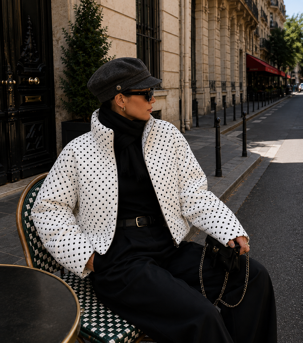 Polka Dot Cropped Jacket