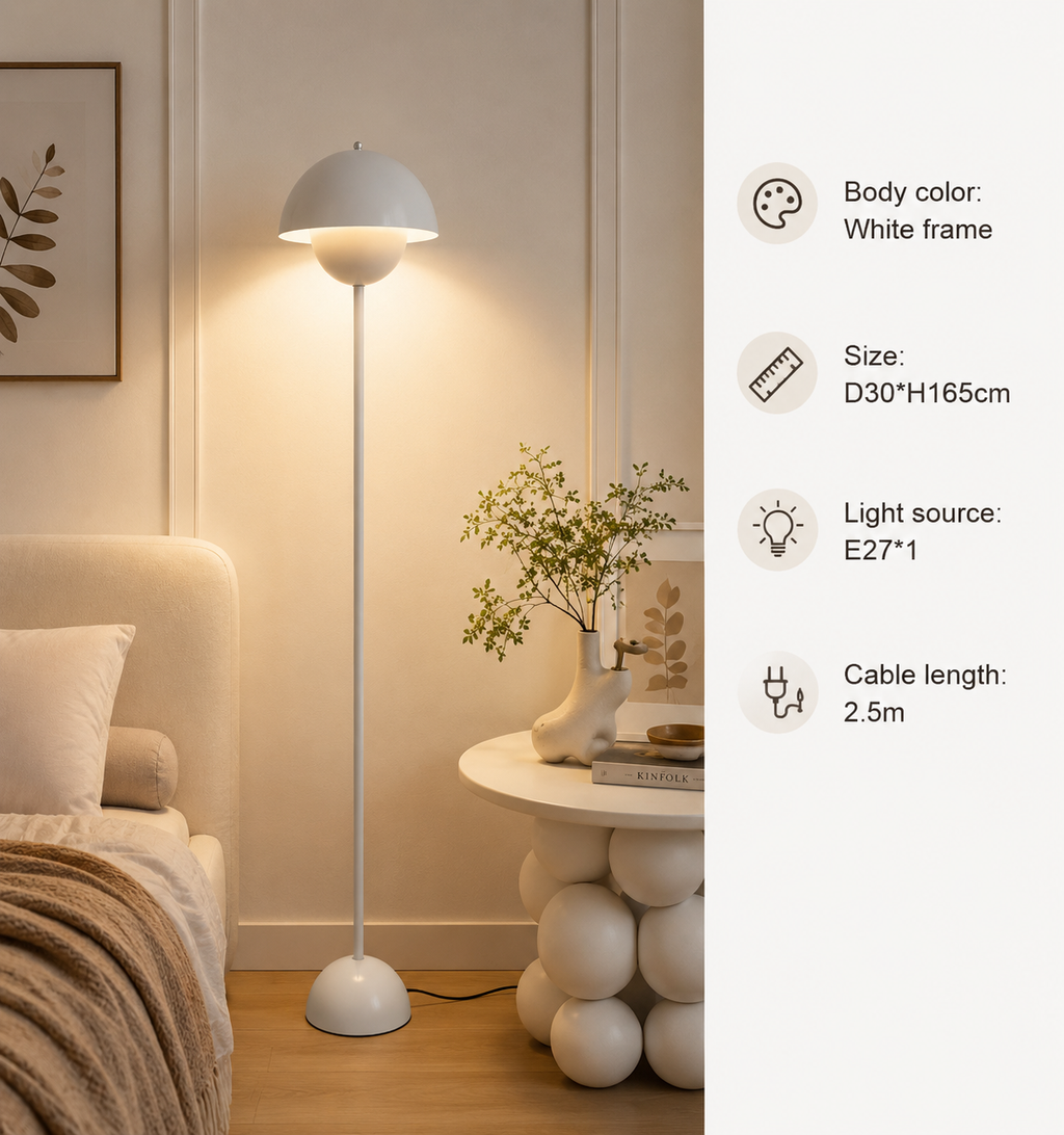 Modern Dome Floor Lamp Minimalist Mushroom Standing Light