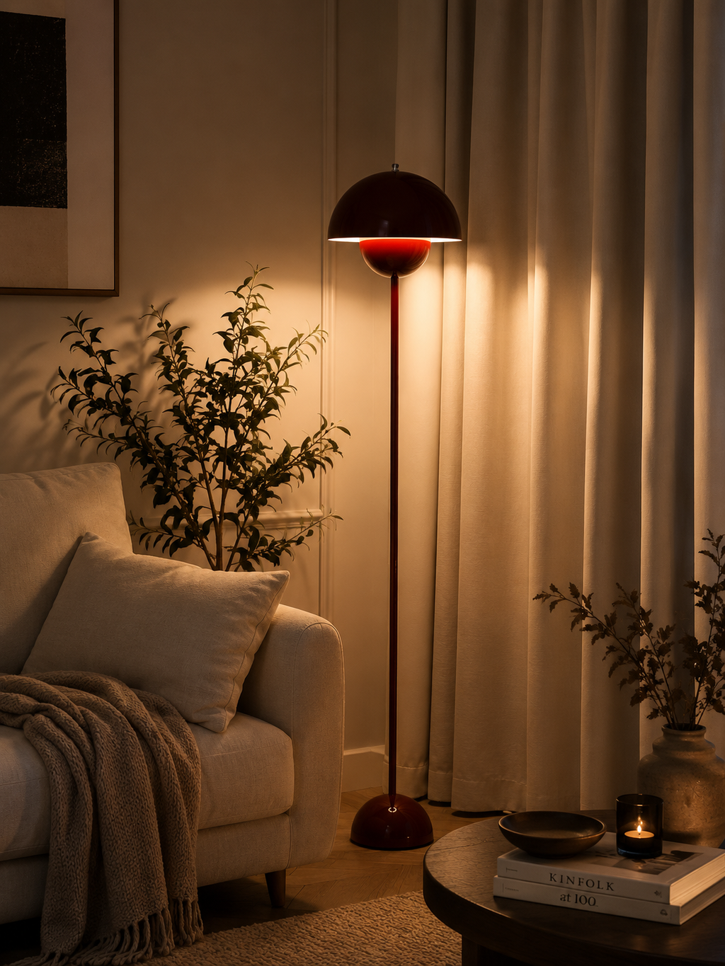 Modern Dome Floor Lamp Minimalist Mushroom Standing Light