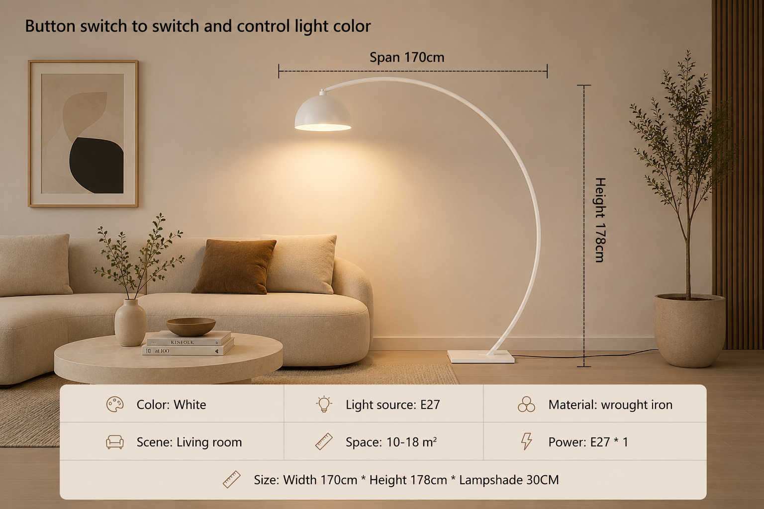 Modern Arc Floor Lamp – Minimalist Statement Lighting