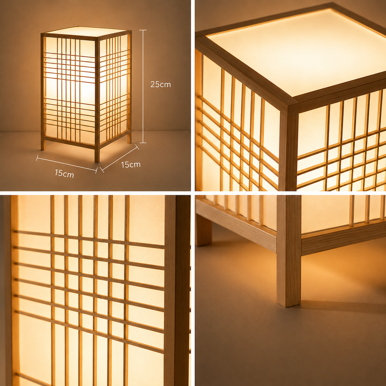 Japanese Bamboo Table Lamp Japandi Bedside Ambient Light