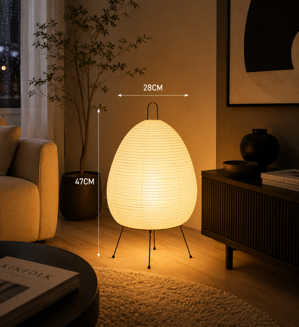Japanese Paper Floor Lamp Japandi Warm Ambient Light