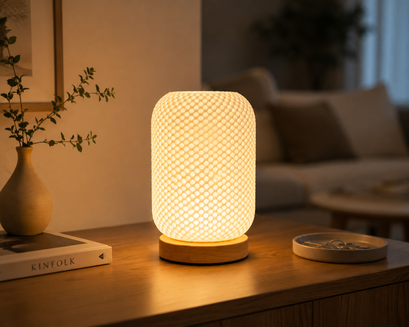 Modern Ambient Table Lamp 3 Color LED Bedside Light