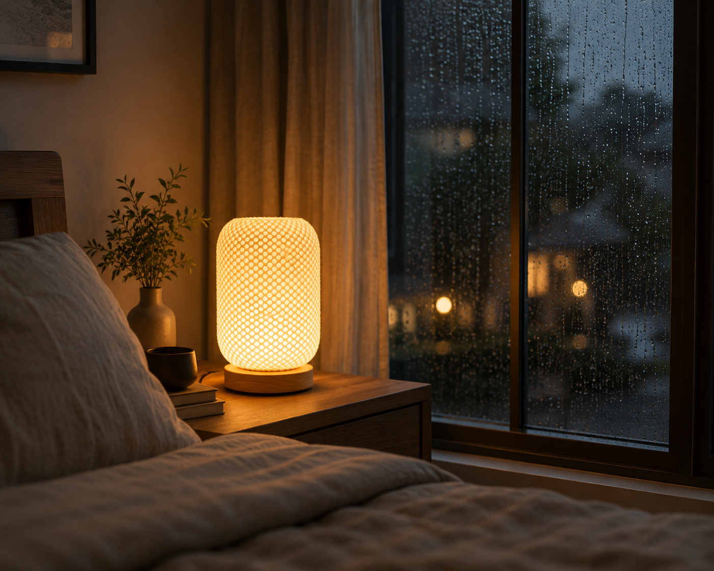 Modern Ambient Table Lamp 3 Color LED Bedside Light