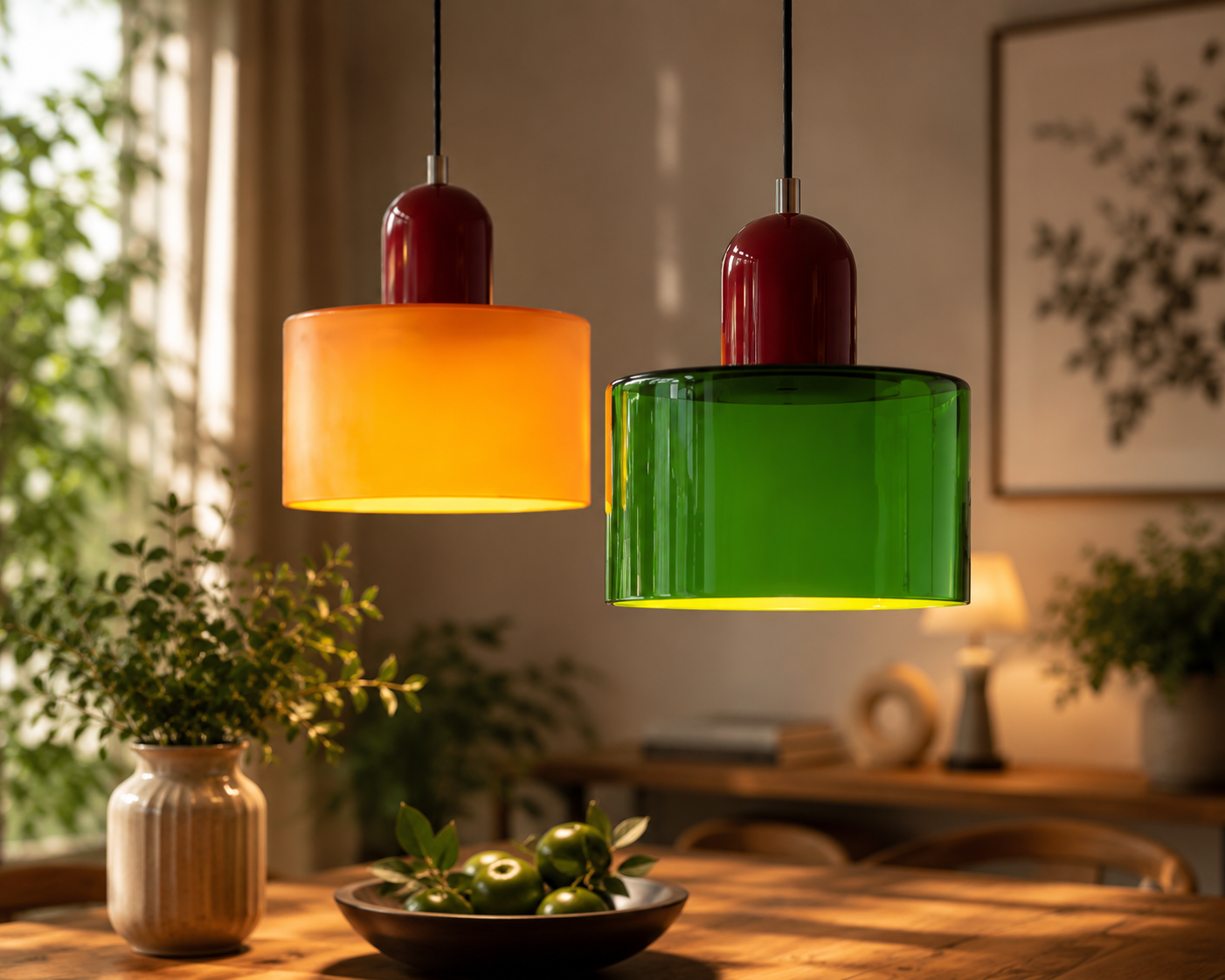 Nordic Glass Pendant Light – Modern Colorful Hanging Lamp