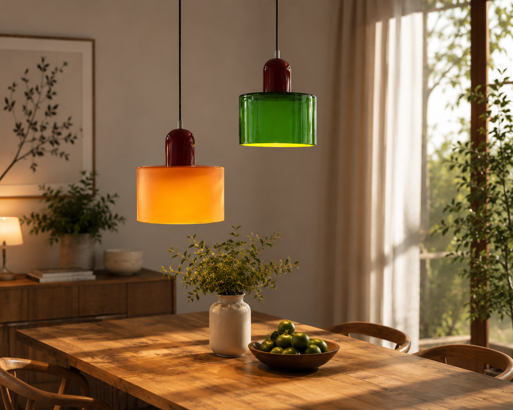Nordic Glass Pendant Light – Modern Colorful Hanging Lamp