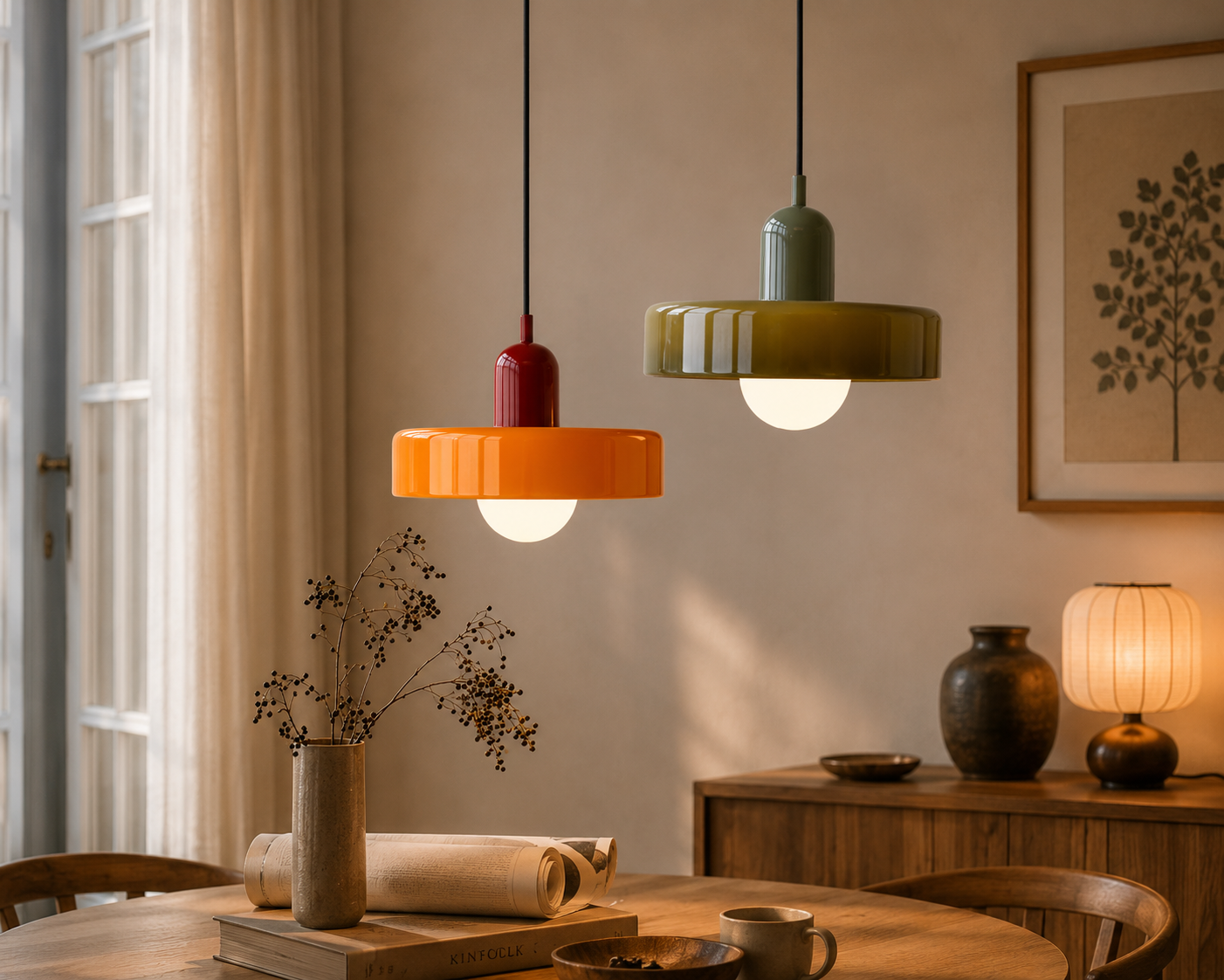 Nordic Glass Pendant Light | Modern Bauhaus Ceiling Lamp