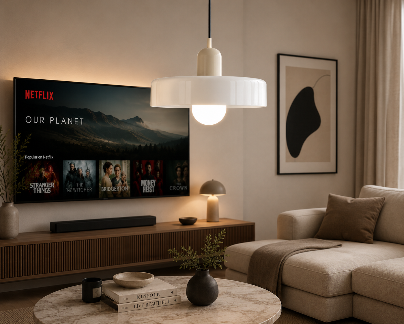 Nordic Glass Pendant Light | Modern Bauhaus Ceiling Lamp