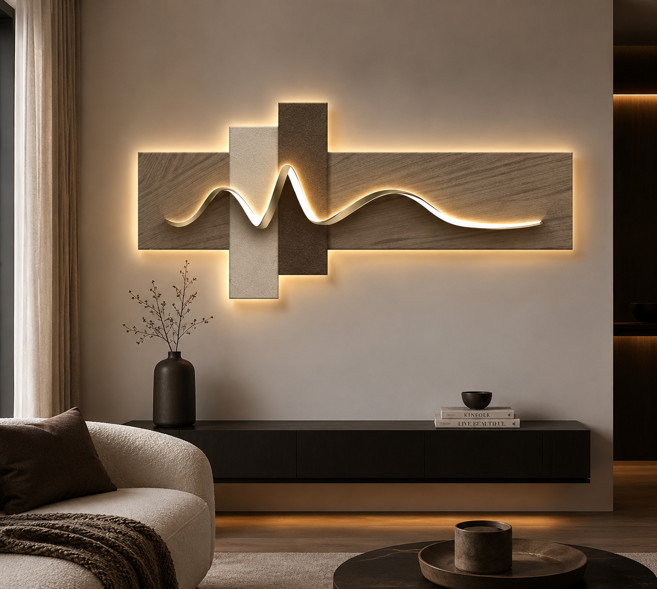 LED Wall Art Light Wabi Sabi Ambient Wall Decor