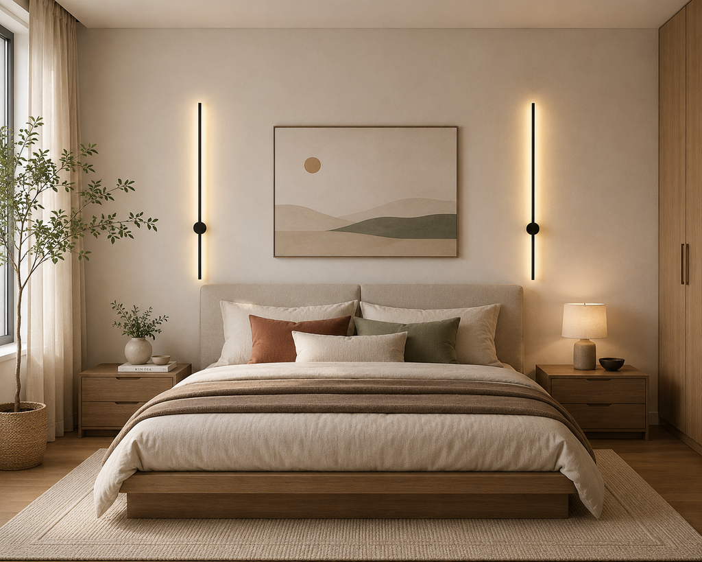Minimalist Linear LED Wall Light Modern Black Wall Sconce