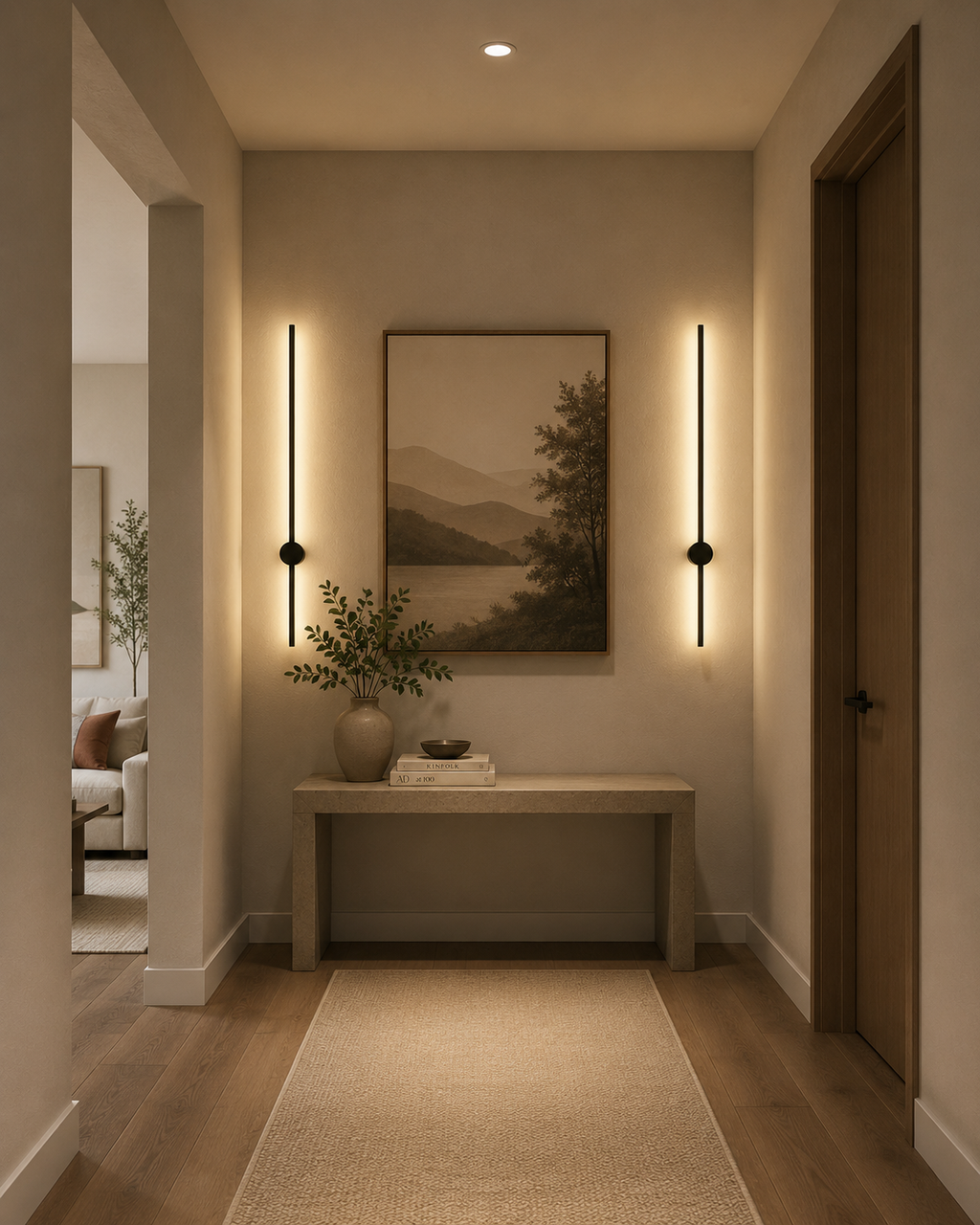 Minimalist Linear LED Wall Light Modern Black Wall Sconce