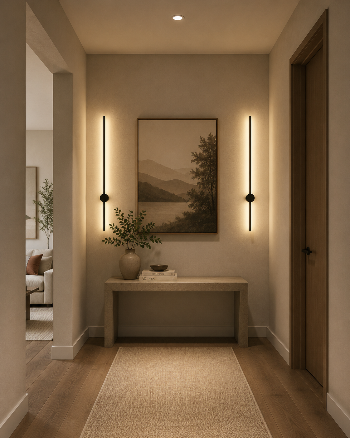 Minimalist Linear LED Wall Light Modern Black Wall Sconce