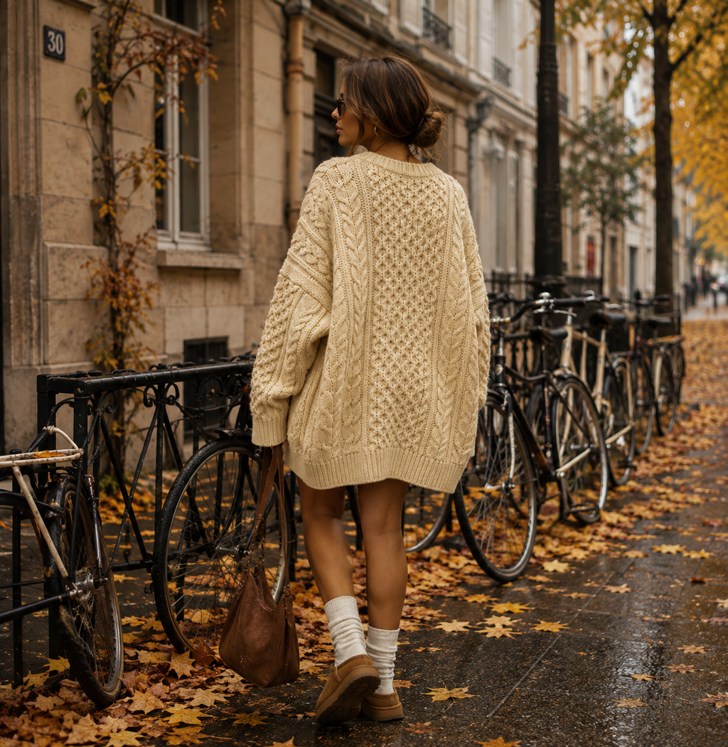 Oversized Cable Knit Sweater – Relaxed Autumn & Winter Pullover