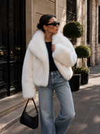 Women’s Luxury Faux Fur Coat – Oversized Fluffy Winter Jacket