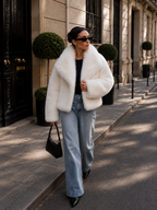 Women’s Luxury Faux Fur Coat – Oversized Fluffy Winter Jacket