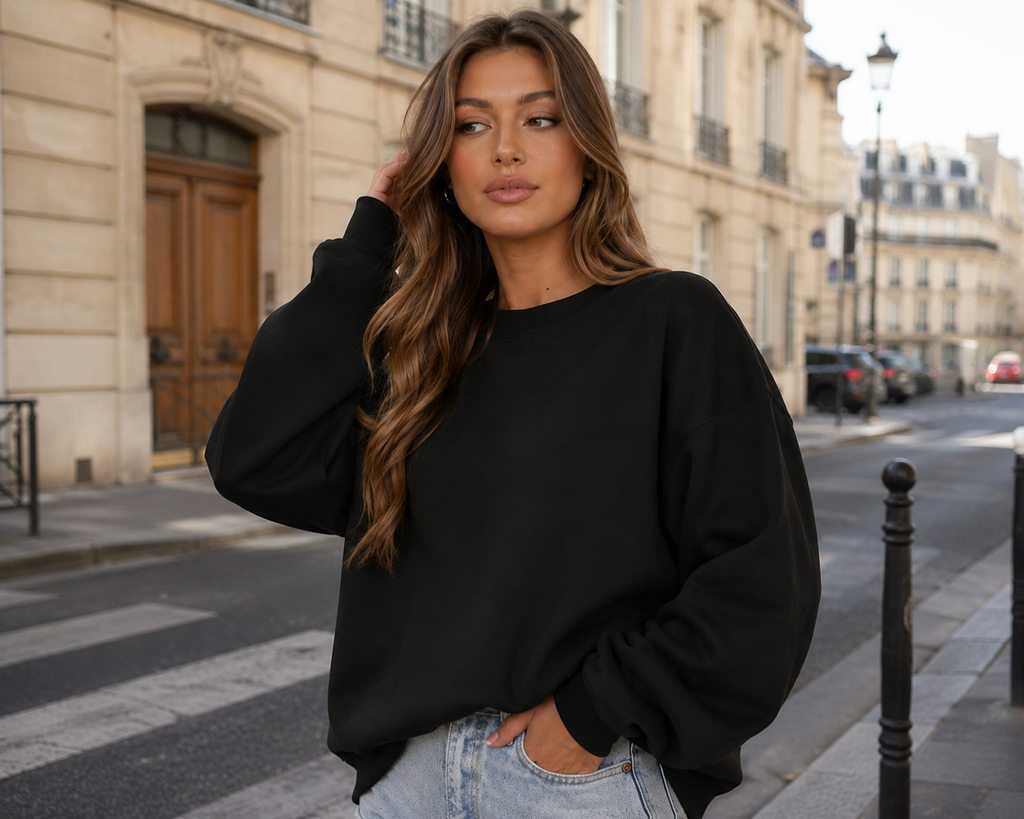 Women's Oversized Crewneck Sweatshirt – Soft Casual Pullover