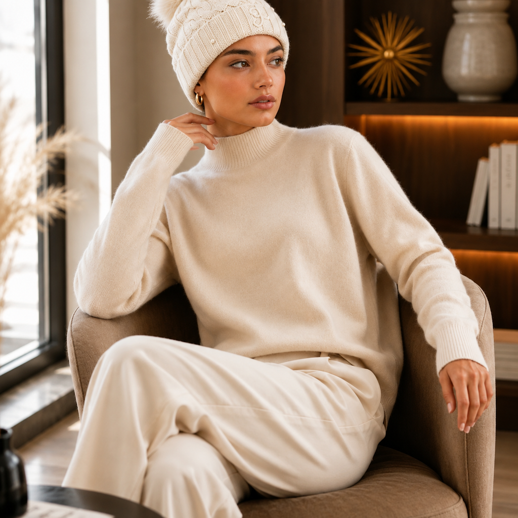 Merino Wool Mock Neck Sweater