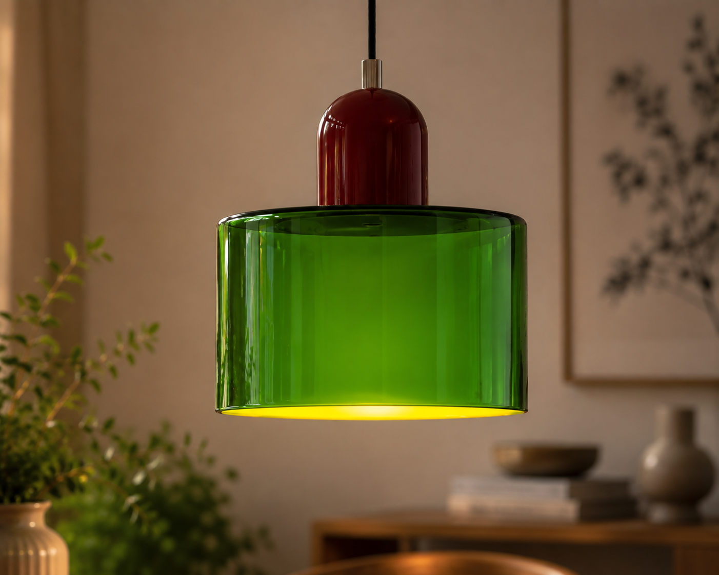 Nordic Glass Pendant Light – Modern Colorful Hanging Lamp