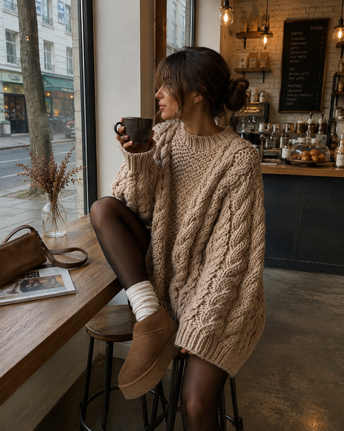 Oversized Cable Knit Sweater – Relaxed Autumn & Winter Pullover