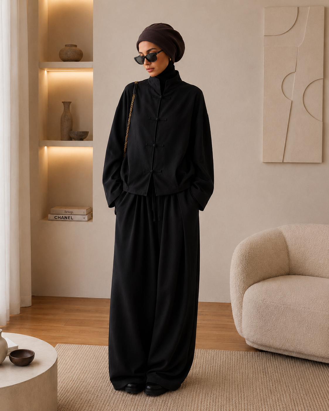 High Neck Two-Piece Set