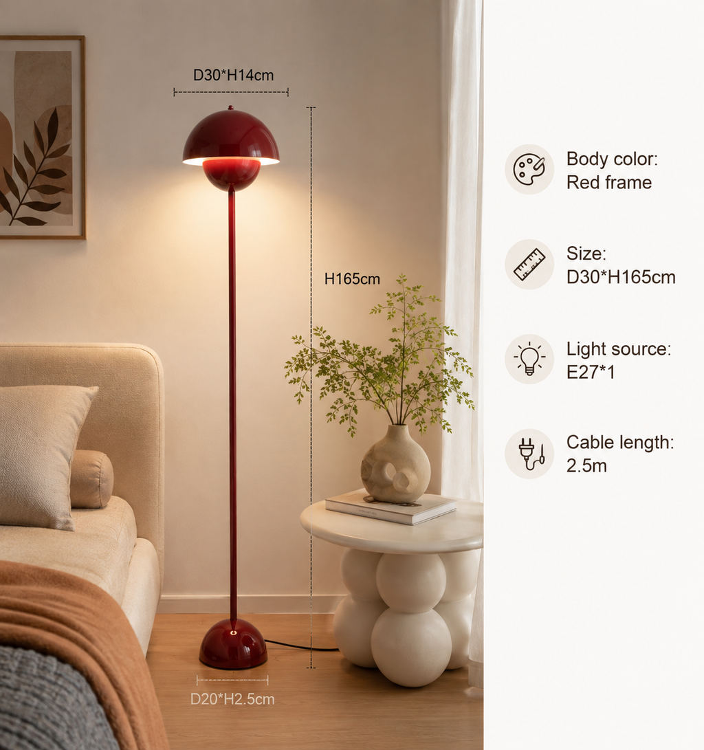 Modern Dome Floor Lamp Minimalist Mushroom Standing Light