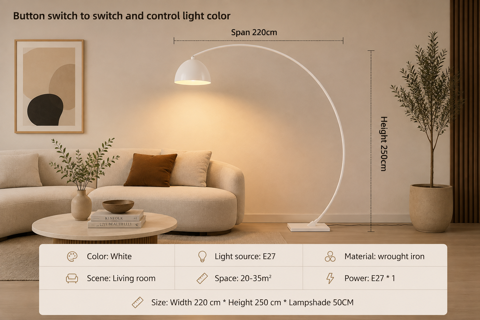 Modern Arc Floor Lamp – Minimalist Statement Lighting