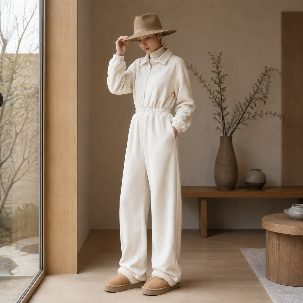 Brown Zip-Up Jumpsuit