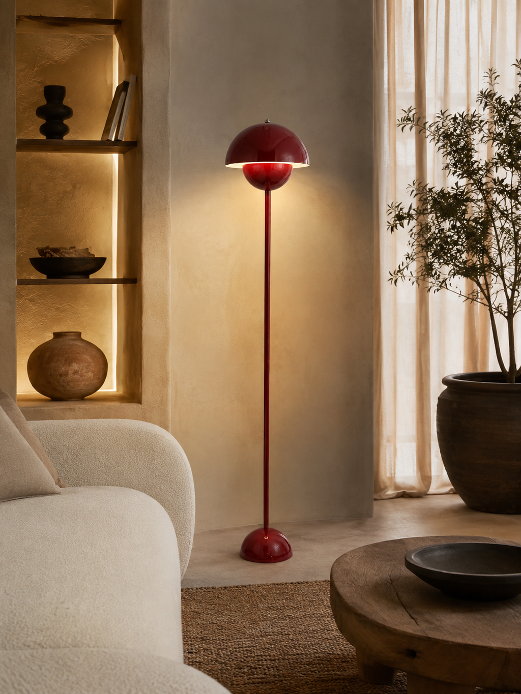 Modern Dome Floor Lamp Minimalist Mushroom Standing Light