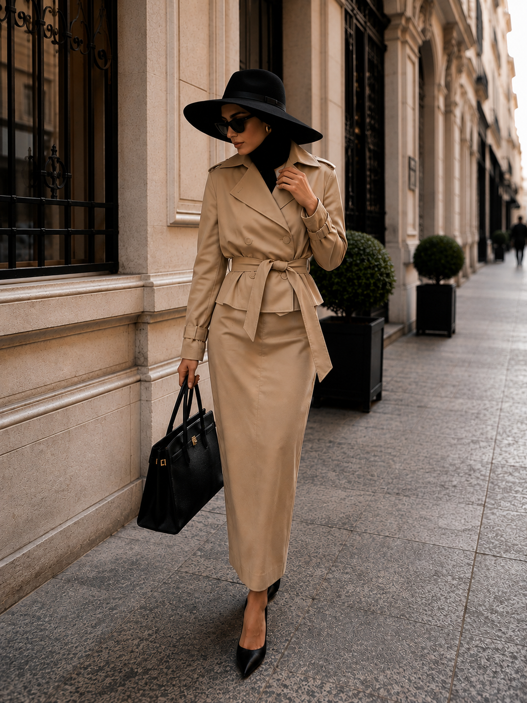 Beige Skirt Set